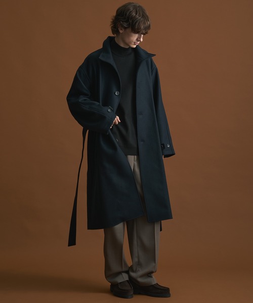 Super140s マルチウェイ メルトンオーバーサイズスタンドコート
