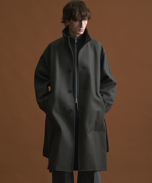Super140s マルチウェイ メルトンオーバーサイズスタンドコート