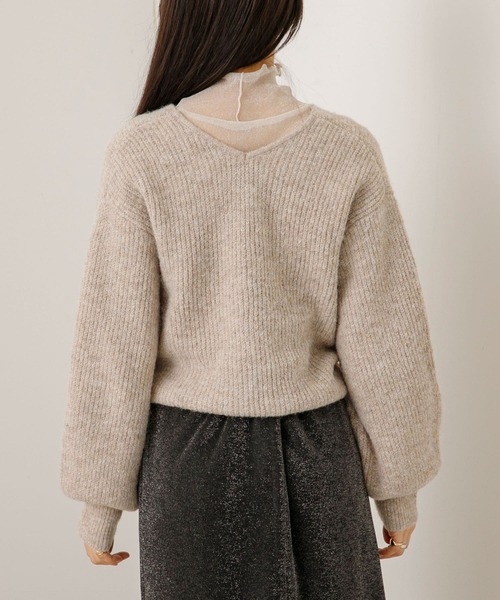 HEYUMM（ヘユム）の「2WAYツイストデザインセーター（ニット/セーター・レディース・ブラック/ベージュ/アイボリー・ONE）」の16枚目の写真