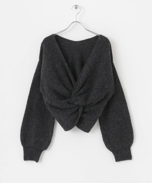 HEYUMM（ヘユム）の「2WAYツイストデザインセーター（ニット/セーター・レディース・ブラック/ベージュ/アイボリー・ONE）」の11枚目の写真