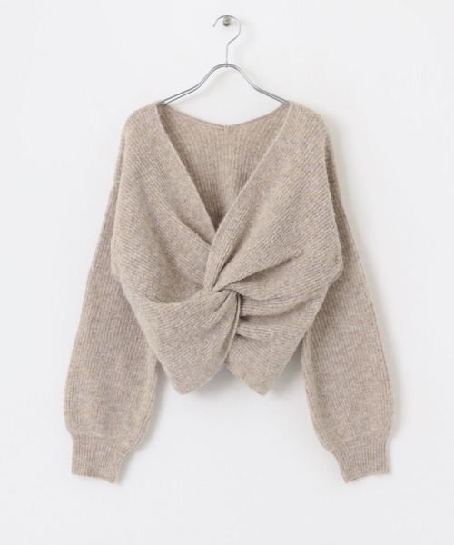 HEYUMM（ヘユム）の「2WAYツイストデザインセーター（ニット/セーター・レディース・ブラック/ベージュ/アイボリー・ONE）」の10枚目の写真