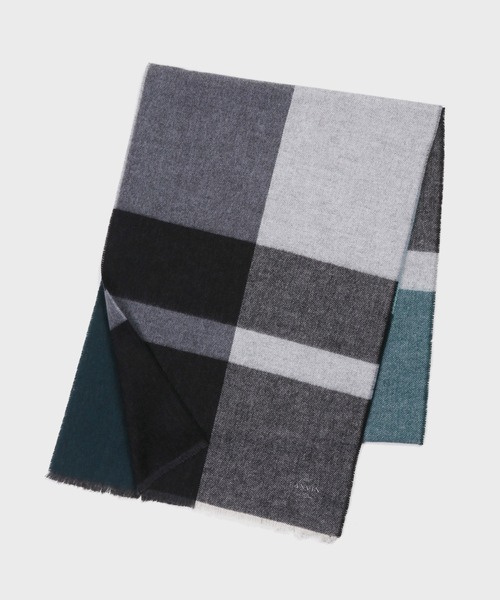 LANVIN en Bleu（ランバンオンブルー）の「ビックチェック カシミンク マフラー（マフラー・メンズ・ブラウン/ブラック・FREE）」の3枚目の写真