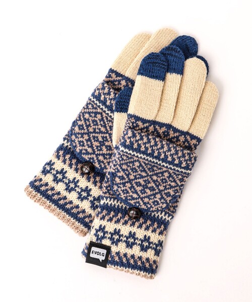 EVOLG（エヴォログ）の「【EVOLG/エヴォログ】LET2355 MIT ニットグローブ（手袋・メンズ・ベージュ系その他3/イエロー系その他3/ブラック系その他3/ホワイト系その他4・FREE）」の2枚目の写真
