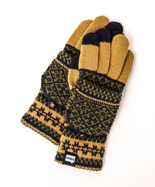 EVOLG（エヴォログ）の「【EVOLG/エヴォログ】LET2355 MIT ニットグローブ（手袋・メンズ・ベージュ系その他3/イエロー系その他3/ブラック系その他3/ホワイト系その他4・FREE）」の4枚目の写真