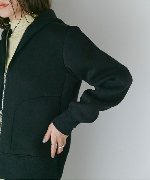 NANO universe（ナノユニバース）の「【追加生産】WEB限定 テックダンボールダブルジップパーカー（パーカー・レディース・ホワイト/ブラック/ライトベージュ/グレー・FREE）」の12枚目の写真