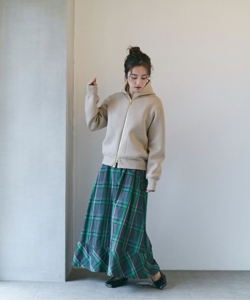 NANO universe（ナノユニバース）の「【追加生産】WEB限定 テックダンボールダブルジップパーカー（パーカー・レディース・ホワイト/ブラック/ライトベージュ/グレー・FREE）」の16枚目の写真