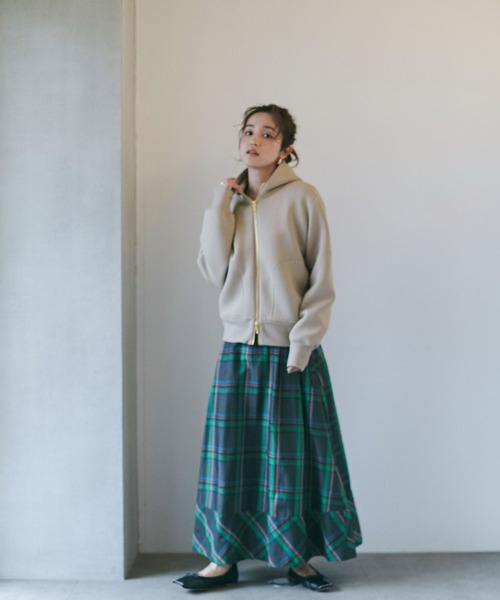 NANO universe（ナノユニバース）の「【追加生産】WEB限定 テックダンボールダブルジップパーカー（パーカー・レディース・ホワイト/ブラック/ライトベージュ/グレー・FREE）」の13枚目の写真