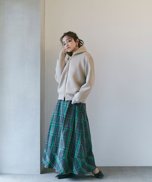 NANO universe（ナノユニバース）の「【追加生産】WEB限定 テックダンボールダブルジップパーカー（パーカー・レディース・ホワイト/ブラック/ライトベージュ/グレー・FREE）」の19枚目の写真