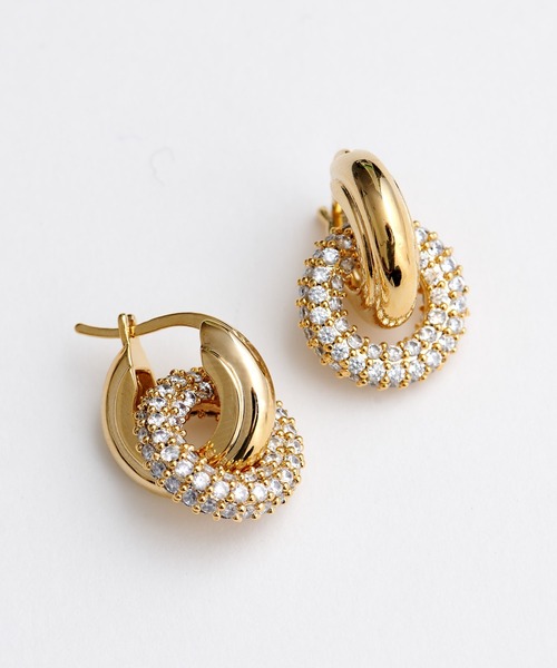 Whim Gazette（ウィムガゼット）の「【THE PAUSE】クリスタルサークルピアス（ピアス（両耳用）・レディース・ゴールド/シルバー・FREE）」の6枚目の写真