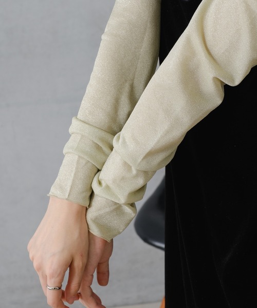 Kastane（カスタネ）の「ラメカットプルオーバー（Tシャツ/カットソー・レディース・シルバー/ブラック/イエロー・FREE）」の6枚目の写真