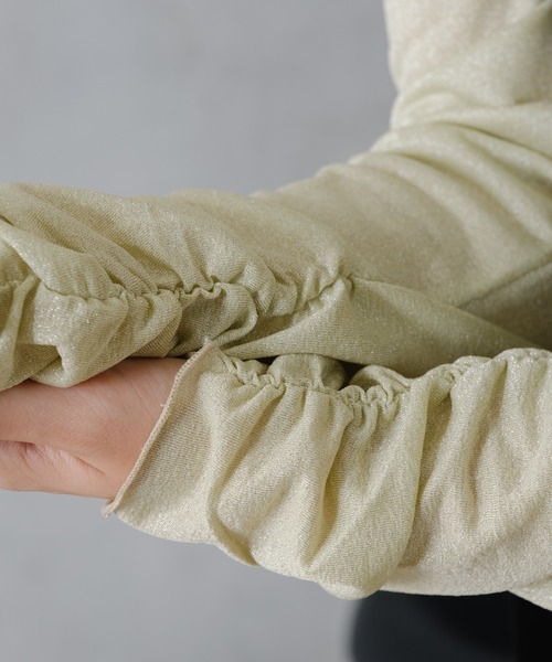 Kastane（カスタネ）の「ラメカットプルオーバー（Tシャツ/カットソー・レディース・シルバー/ブラック/イエロー・FREE）」の7枚目の写真