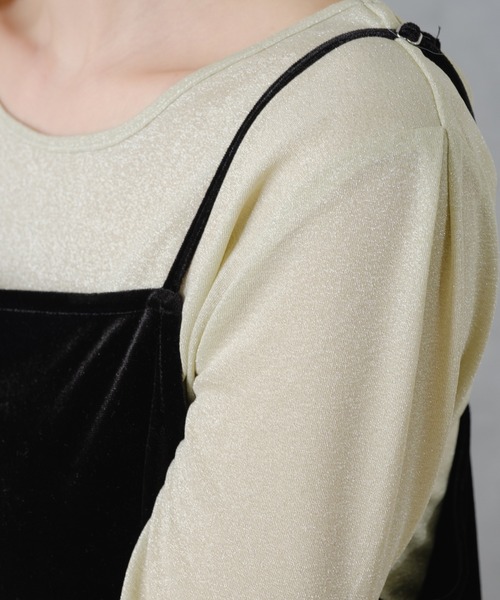 Kastane（カスタネ）の「ラメカットプルオーバー（Tシャツ/カットソー・レディース・シルバー/ブラック/イエロー・FREE）」の5枚目の写真