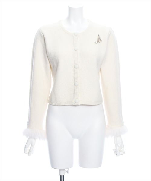 clear（クリア）の「ブローチ付き袖口ファーカーディガン≪STAY MOTION≫（ニット/セーター・レディース・アイボリー/ブラック/グレー・F）」の19枚目の写真