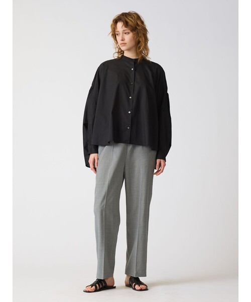 mizuiroind（ミズイロインド）の「mizuiro ind センタープレスワイドスラックス（スラックス・レディース・ブラック/チャコールグレー/グレー/ブルー・FREE）」の3枚目の写真