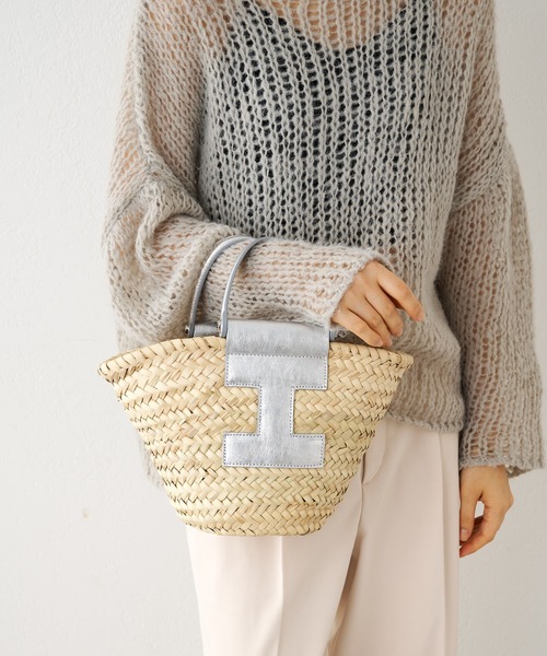 IACUCCI（イアクッチ）の「リビエラ CESTA PAGLIA/LAMINATO（かごバッグ・レディース・シルバー・FREE）」の7枚目の写真