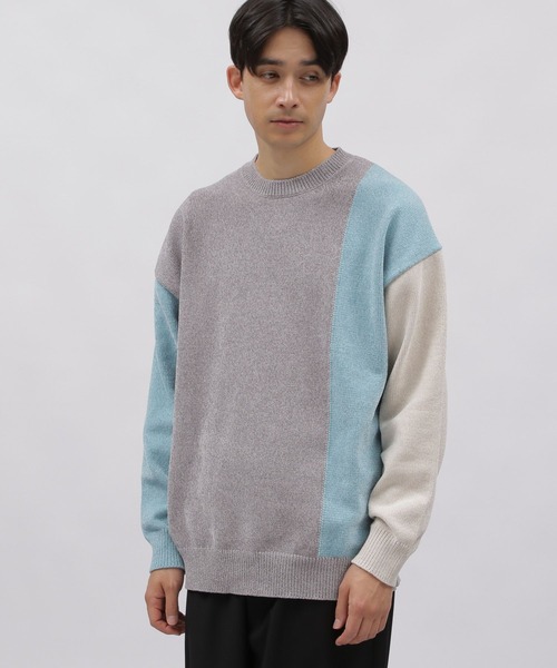 LAKOLE（ラコレ）の「マットモールキリカエプルオーバー2 / 976912（ニット/セーター・メンズ・チャコール/グレー/オフホワイト/アイボリー・MEDIUM/X-LARGE/LARGE）」の5枚目の写真