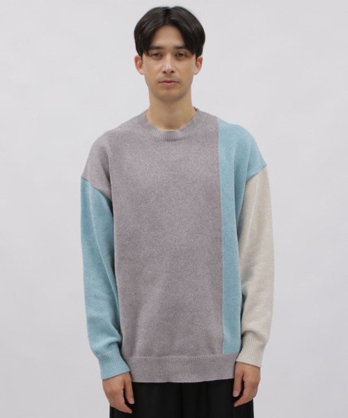 LAKOLE（ラコレ）の「マットモールキリカエプルオーバー2 / 976912（ニット/セーター・メンズ・チャコール/グレー/オフホワイト/アイボリー・MEDIUM/X-LARGE/LARGE）」の12枚目の写真