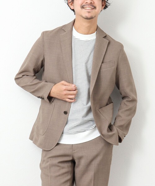 NOLLEY'S goodman(ノーリーズグッドマン)の「《セットアップ対応》EVALET リネンライク メッシュジャケット(テーラードジャケット・メンズ・ベージュ/ネイビー/チャコールグレー・XL/L/M/S)」の2枚目の写真