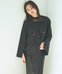 mysty woman | ノーカラーショートジャケット 104186(ノーカラージャケット)