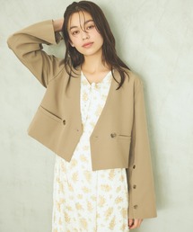 mysty woman | ノーカラーショートジャケット　104186(ノーカラージャケット)