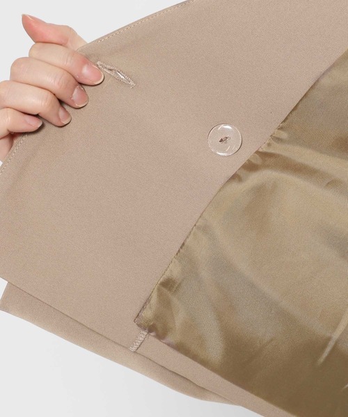 mysty woman（ミスティウーマン）の「ノーカラーショートジャケット　104186（ノーカラージャケット・レディース・モカ/ブラック・FREE）」の6枚目の写真