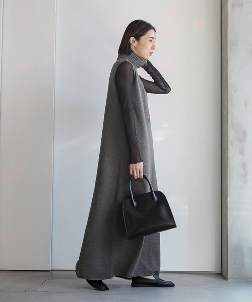 select MOCA(セレクトモカ)の「コットンニットベストワンピース(ワンピース・レディース・ブラック/グレー・MEDIUM/LARGE)」の6枚目の写真