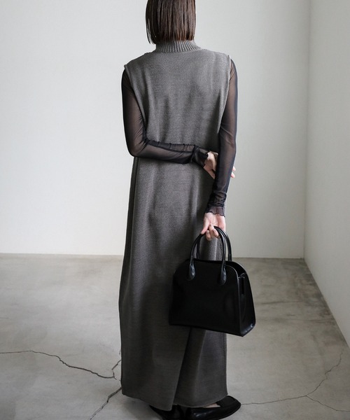 select MOCA(セレクトモカ)の「コットンニットベストワンピース(ワンピース・レディース・ブラック/グレー・MEDIUM/LARGE)」の7枚目の写真