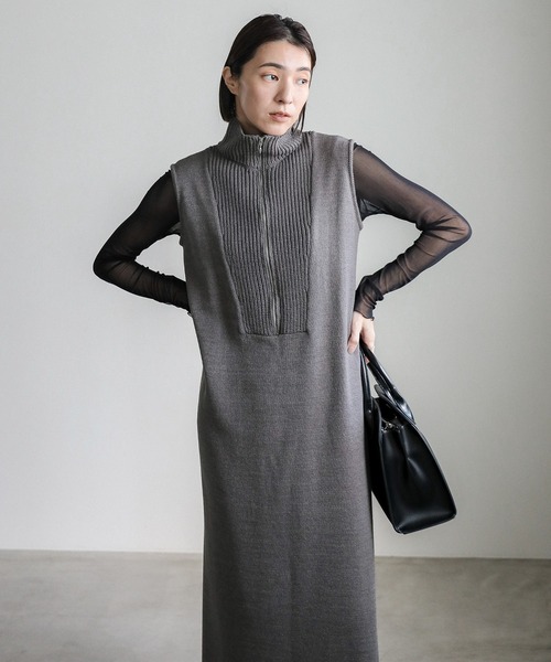 select MOCA(セレクトモカ)の「コットンニットベストワンピース(ワンピース・レディース・ブラック/グレー・MEDIUM/LARGE)」の11枚目の写真