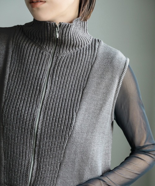 select MOCA(セレクトモカ)の「コットンニットベストワンピース(ワンピース・レディース・ブラック/グレー・MEDIUM/LARGE)」の5枚目の写真