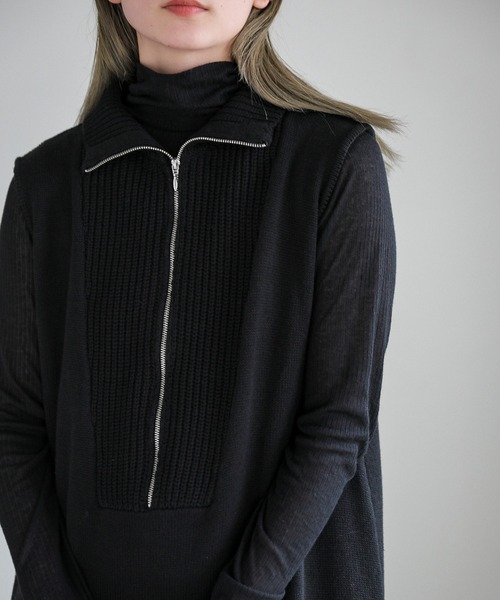 select MOCA(セレクトモカ)の「コットンニットベストワンピース(ワンピース・レディース・ブラック/グレー・MEDIUM/LARGE)」の14枚目の写真