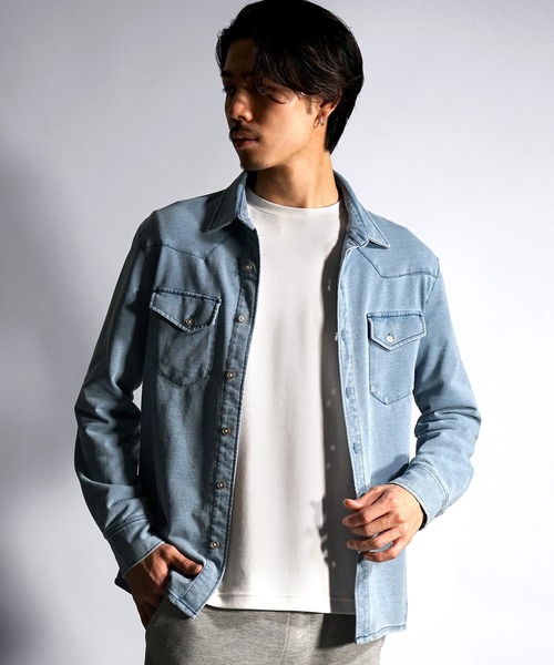 SOMEDIFF(サムディフ)の「【SOMEDIFF】ウエスタンカットデニムシャツ メンズ 春服 冬服(シャツ/ブラウス・メンズ・ブラック/ライトブラック/インディゴブルー/ライトブルー・L/XL/M)」の3枚目の写真