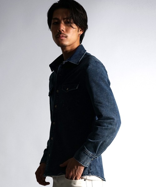 SOMEDIFF(サムディフ)の「【SOMEDIFF】ウエスタンカットデニムシャツ メンズ 春服 冬服(シャツ/ブラウス・メンズ・ブラック/ライトブラック/インディゴブルー/ライトブルー・L/XL/M)」の21枚目の写真