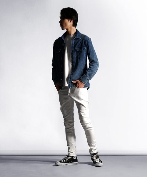 SOMEDIFF(サムディフ)の「【SOMEDIFF】ウエスタンカットデニムシャツ メンズ 春服 冬服(シャツ/ブラウス・メンズ・ブラック/ライトブラック/インディゴブルー/ライトブルー・L/XL/M)」の22枚目の写真