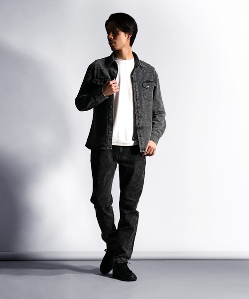 SOMEDIFF(サムディフ)の「【SOMEDIFF】ウエスタンカットデニムシャツ メンズ 春服 冬服(シャツ/ブラウス・メンズ・ブラック/ライトブラック/インディゴブルー/ライトブルー・L/XL/M)」の19枚目の写真