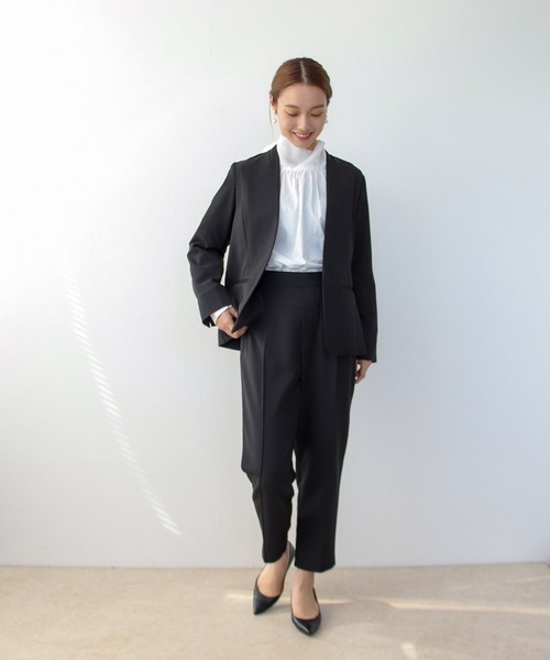 Three Four Time（ｽﾘｰﾌｫｰﾀｲﾑ）の「ストレッチピンタックパンツ【結婚式/フォーマル/入卒/デイリー】（その他パンツ・レディース・ブラック/ベージュ・FREE）」の5枚目の写真