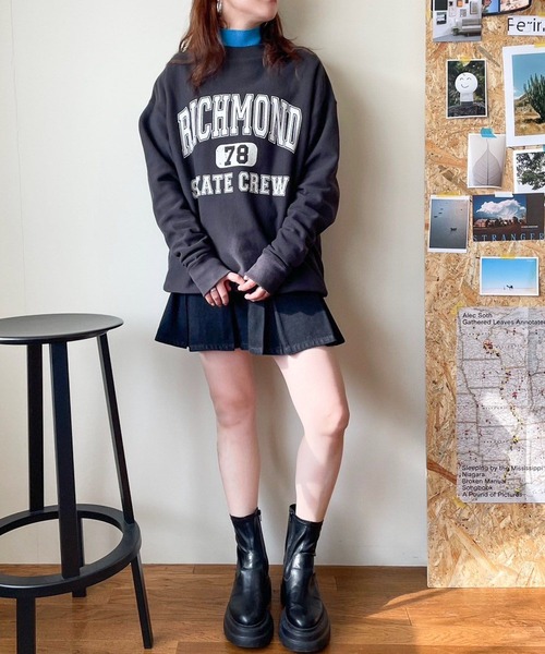 LOWRYS FARM（ローリーズファーム）の「デニムプリーツミニスカート 991951（デニムスカート・レディース・ブルー/ブラック・FREE）」の3枚目の写真