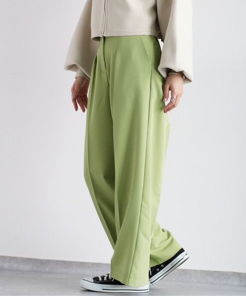 cepo（セポ）の「ストレッチタックイージートラウザー（その他パンツ・レディース・ブラック/グリーン/ピンク・M）」の3枚目の写真