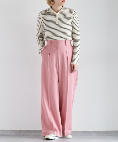 cepo（セポ）の「ストレッチタックイージートラウザー（その他パンツ・レディース・ブラック/グリーン/ピンク・M）」の9枚目の写真