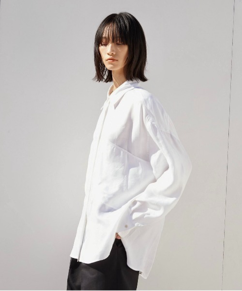 lapeau de gem Tさシャツ LA PEAU DE GEM】キュプラオーバーシャツ（シャツ/ブラウス
