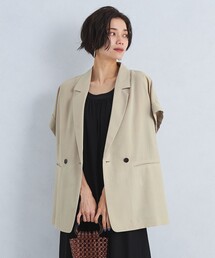 green label relaxing（グリーンレーベルリラクシング）の「ICE フレンチスリーブ シャツ ジャケット -ウォッシャブル・防シワ・接触冷感・吸水速乾-（テーラードジャケット）」