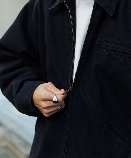 FREAK'S STORE（フリークスストア）の「FREAK’S STORE/フリークスストア USED加工 デニムブルゾン（デニムジャケット・メンズ・ブラック/ネイビー/サックスブルー・MEDIUM/LARGE）」の9枚目の写真