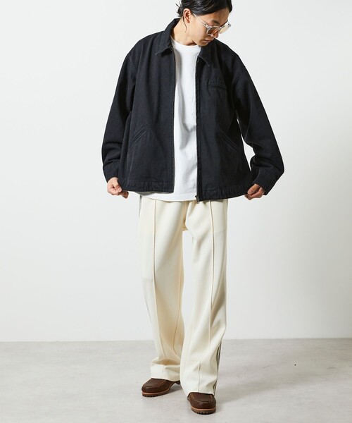 FREAK'S STORE（フリークスストア）の「FREAK’S STORE/フリークスストア USED加工 デニムブルゾン（デニムジャケット・メンズ・ブラック/ネイビー/サックスブルー・MEDIUM/LARGE）」の13枚目の写真