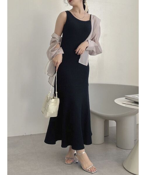 【dazzlin】アシメラッフルラインワンピース ダズリン dazzlin アシメラッフルラインワンピース （ブルー