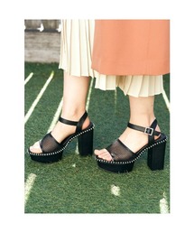 Mafmof（マフモフ）の「Mafmof(マフモフ)10cmヒール厚底ステッチサンダル（サンダル）」