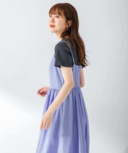 URBAN RESEARCH Sonny Label（アーバンリサーチサニーレーベル）の「『UR TECH Smart Linen Touch』キャミソールワンピース（ワンピース・レディース・ブルー/ブラック/ライトベージュ・FREE）」の20枚目の写真