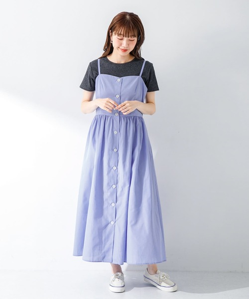 URBAN RESEARCH Sonny Label（アーバンリサーチサニーレーベル）の「『UR TECH Smart Linen Touch』キャミソールワンピース（ワンピース・レディース・ブルー/ブラック/ライトベージュ・FREE）」の18枚目の写真