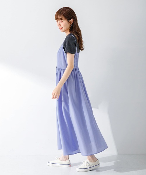 URBAN RESEARCH Sonny Label（アーバンリサーチサニーレーベル）の「『UR TECH Smart Linen Touch』キャミソールワンピース（ワンピース・レディース・ブルー/ブラック/ライトベージュ・FREE）」の17枚目の写真