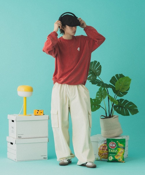 Adoon plain(アドーンプレーン)の「オーバーサイズパターンドロストスウェット(スウェット・メンズ・レッド/ブラック・LARGE/MEDIUM)」の22枚目の写真