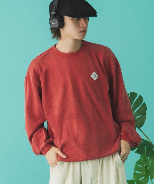 Adoon plain(アドーンプレーン)の「オーバーサイズパターンドロストスウェット(スウェット・メンズ・レッド/ブラック・LARGE/MEDIUM)」の3枚目の写真