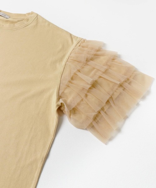 LAATO（ラート）の「organdy frill tee（Tシャツ/カットソー・レディース・マスタード/ブラック・FREE）」の3枚目の写真